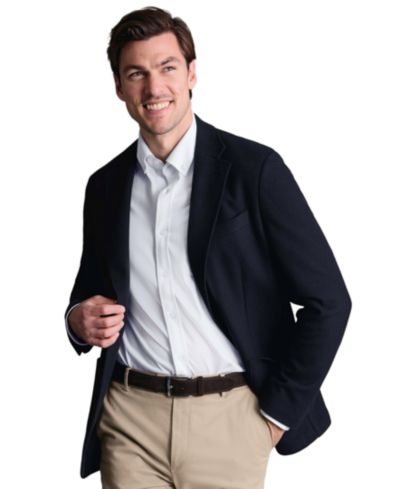Мужской приталенный блейзер из джерси Charles Tyrwhitt