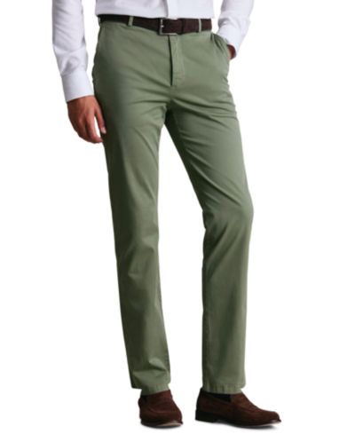 Charles Tyrwhitt Men's Tan Slim-Fit Washed Chino Pants