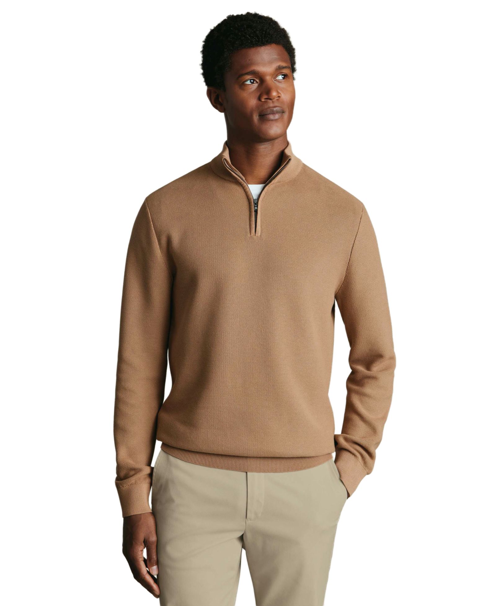 Charles Tyrwhitt Men's Honeycomb Regular-Fit Knit Sweater