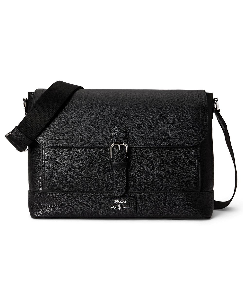 Polo Ralph Lauren Men's Pebbled Leather Messenger Bag