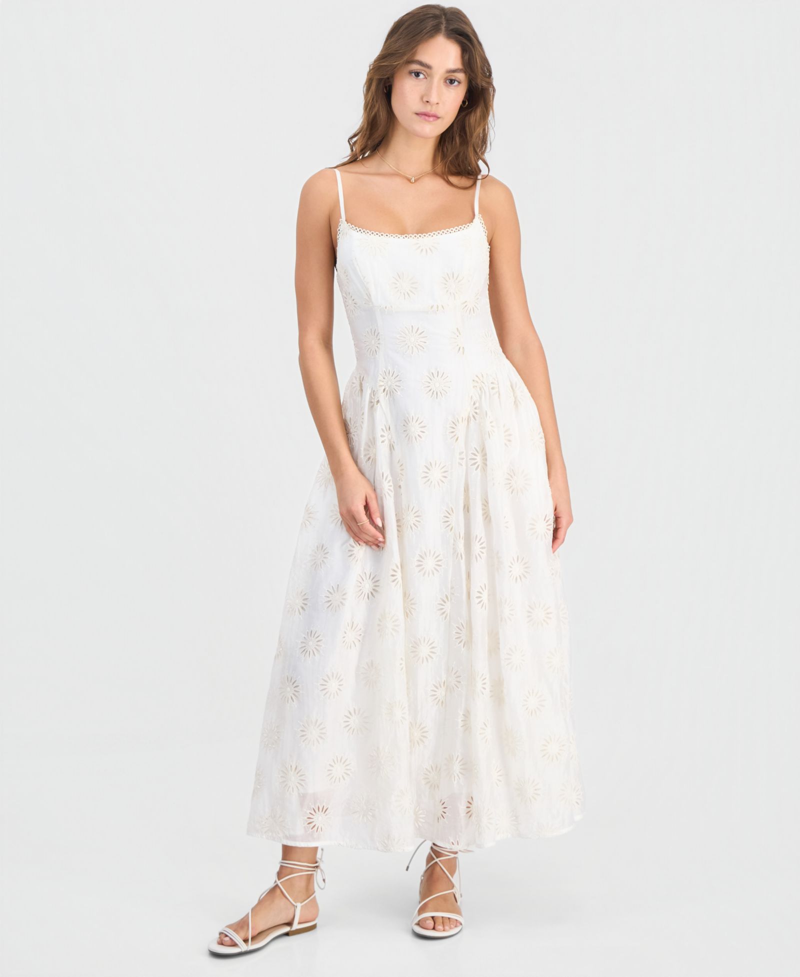 Платье миди ASTR the Label Women's Caerwyn Square Neck Sleeveless