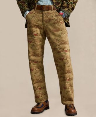 Мужские джинсы Polo Ralph Lauren Regular-Fit с принтом поло и карманами карпентер