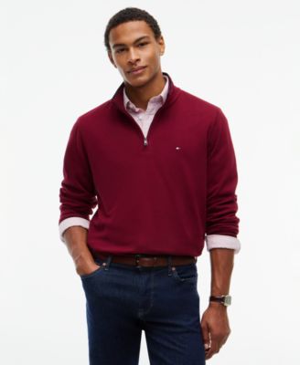 Мужской худи Tommy Hilfiger с четвертьзастежкой и воротником-стойкой из французской рибаны