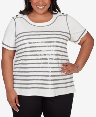 Женский топ Alfred Dunner Plus Size с пайетками и кружевом