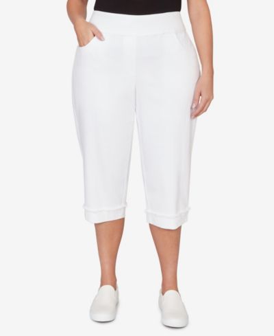 Брюки Alfred Dunner Plus Size Port Side Pearl Denim Super Stretch Capri