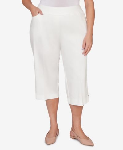 Alfred Dunner Plus Size Resort Living Smooth Waist Easy Pull- On Capri Pants