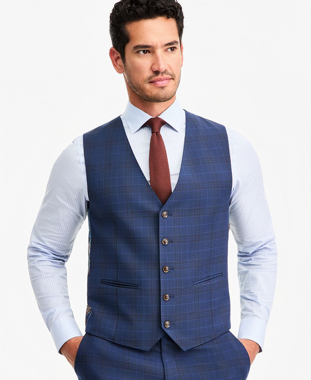 Мужская жилетка Tayion Collection Classic-Fit Blue & Red Plaid