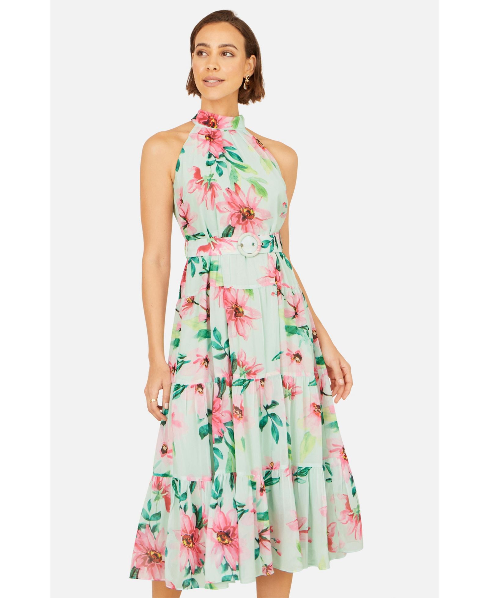 Женское платье Yumi Floral Halter Neck Midi