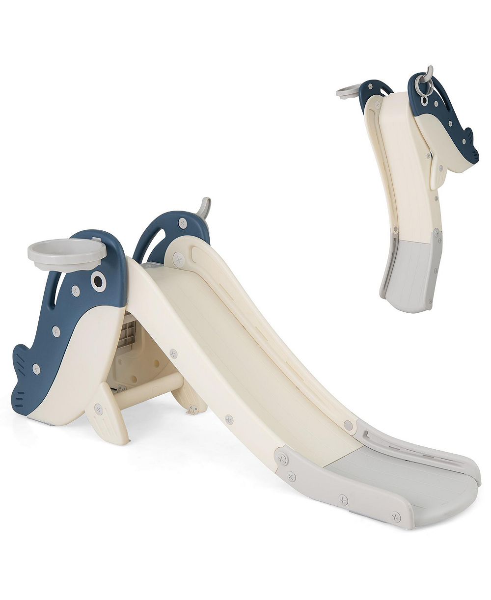 Детский игровой комплекс Slickblue Indoor Outdoor Slide Climber с баскетбольным кольцом