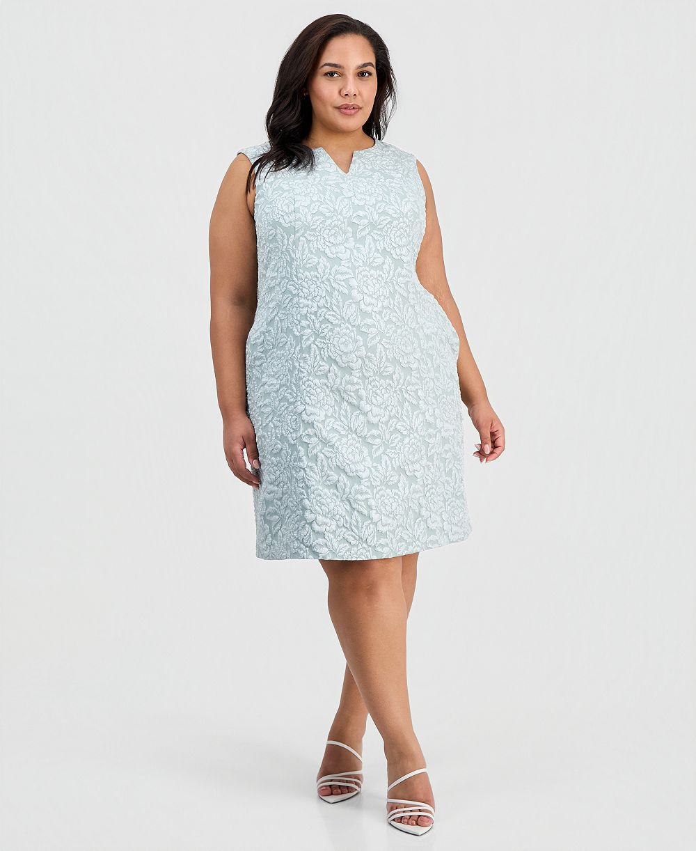 Connected Plus Size Cloquet Cutout-Neck Sheath Dress