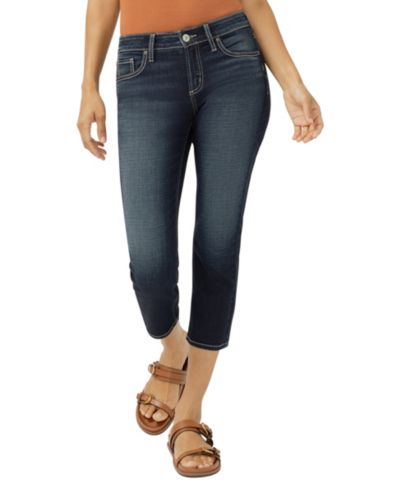 Женские джинсы Silver Jeans Co. Elyse Mid-Rise Luxe Stretch Capri