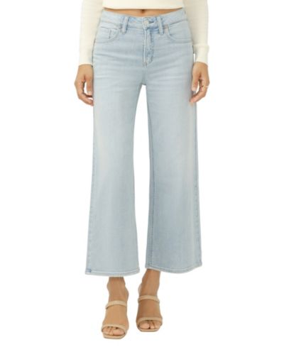 Silver Jeans Co. Women's Avery High-Rise Wide-Leg Cropped Jeans