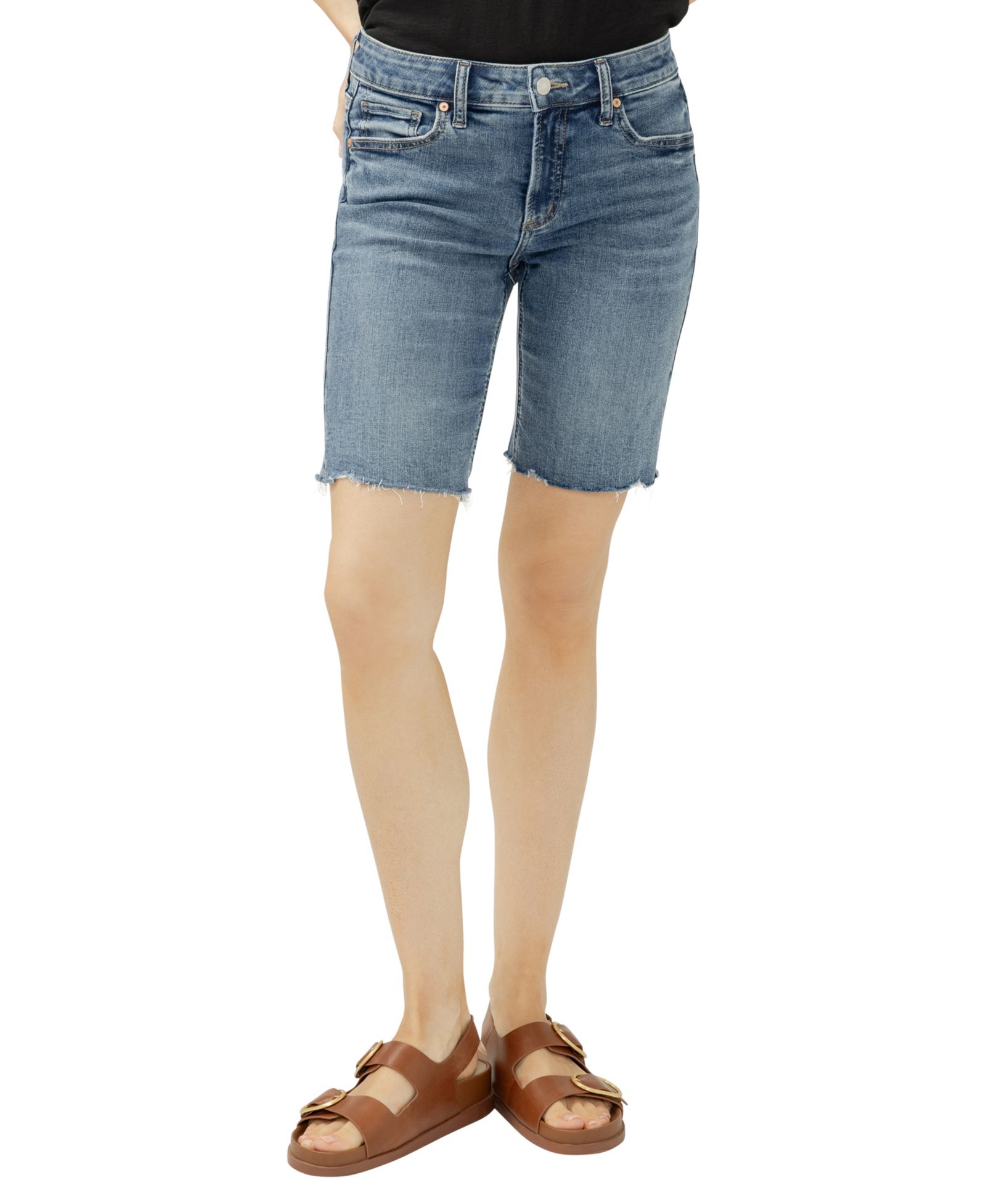 Silver Jeans Co. Women's Elyse Mid-Rise Bermuda Shorts