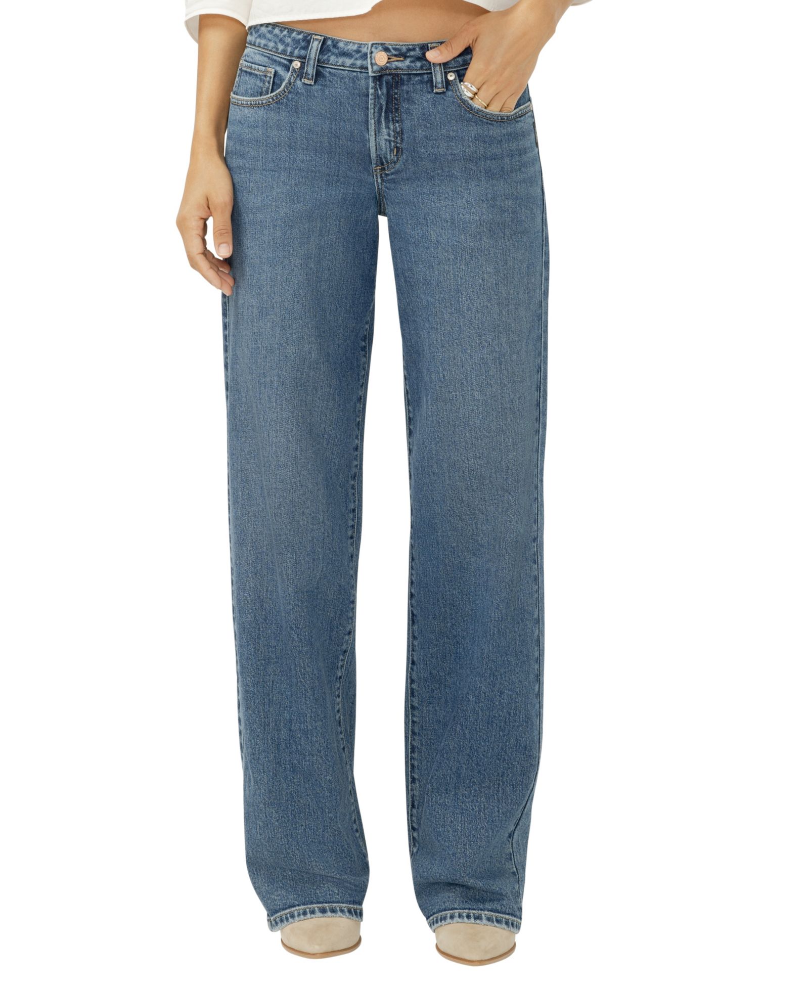 Silver Jeans Co. Women's Loose & Low-Rise Straight Leg Jeans