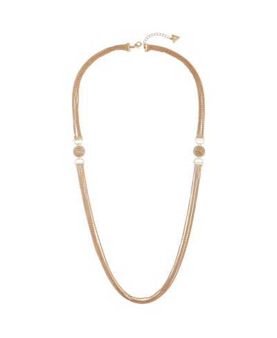 Золотистое многослойное колье GUESS Gold-Tone Played