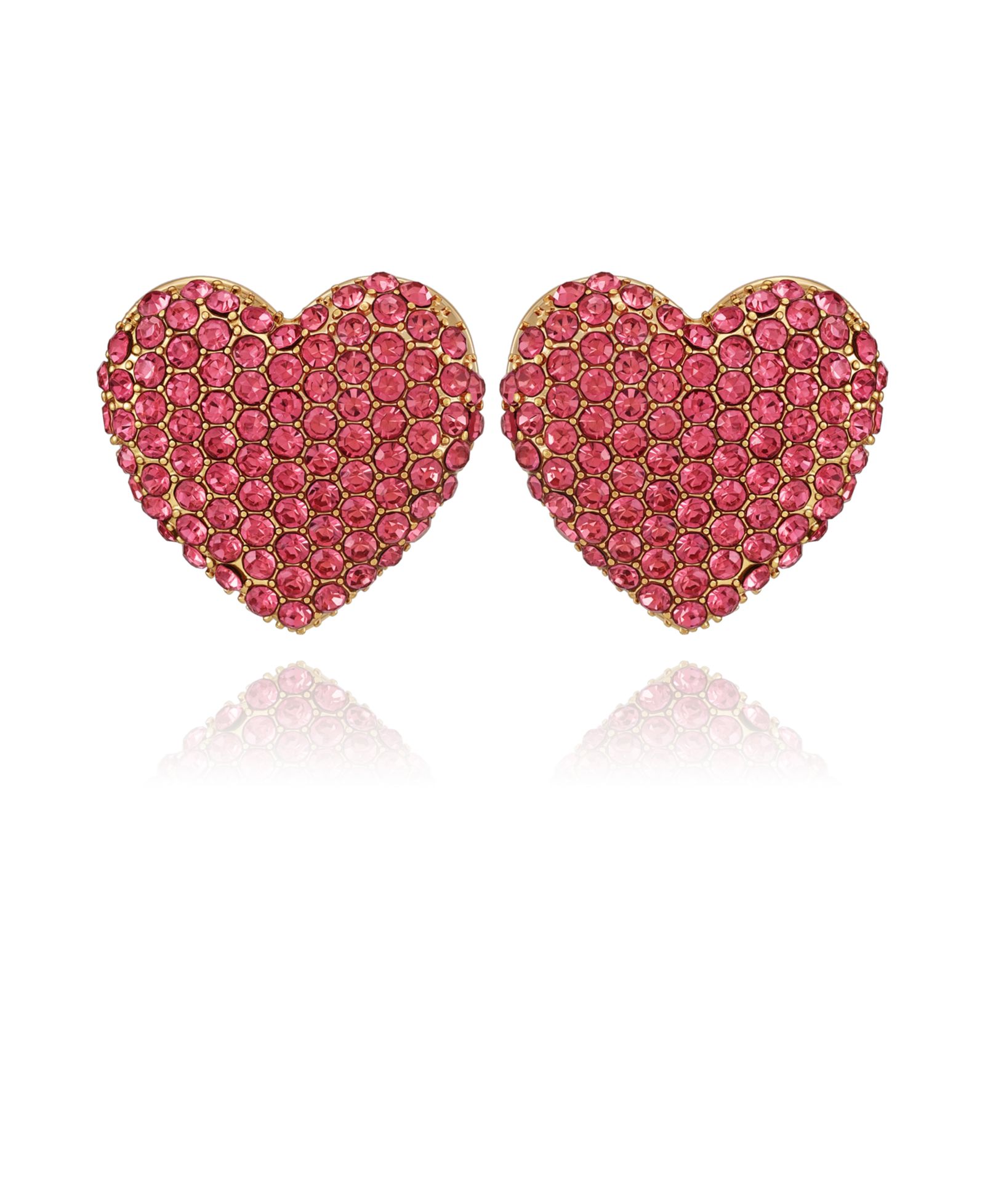 GUESS серьги-гвоздики с сердечком из стеклянных камней