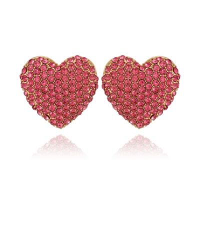 GUESS Glass Stone Heart Stud Earrings