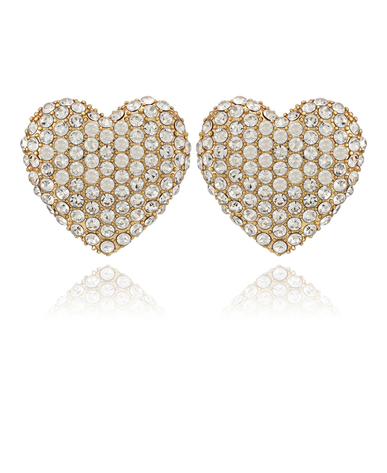 GUESS Glass Stone Heart Stud Earrings