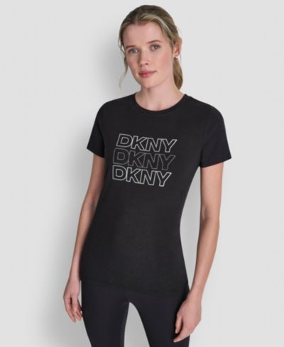 DKNY Sport Женская футболка с логотипом и стразами