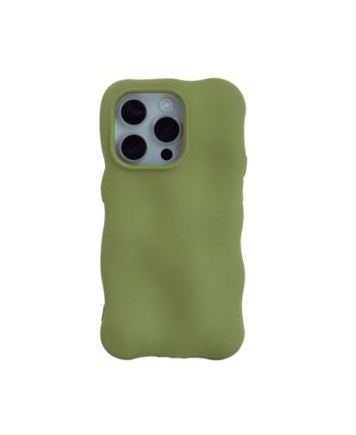 Чехол для iPhone 15 Pro Auramma Matte Green Bubbles