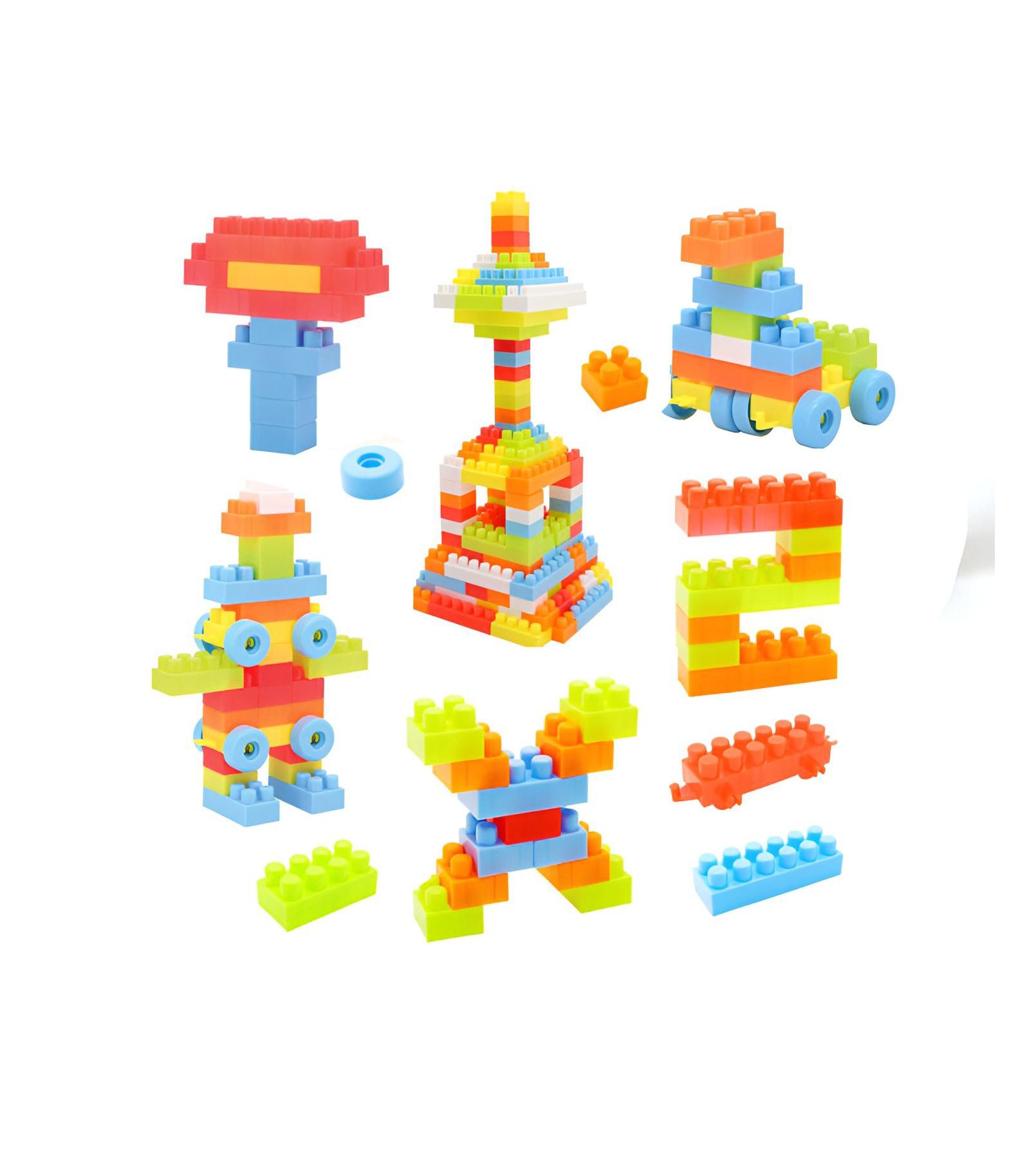 Slickblue Набор строительных блоков STEM Montessori для малышей, 150 предметов