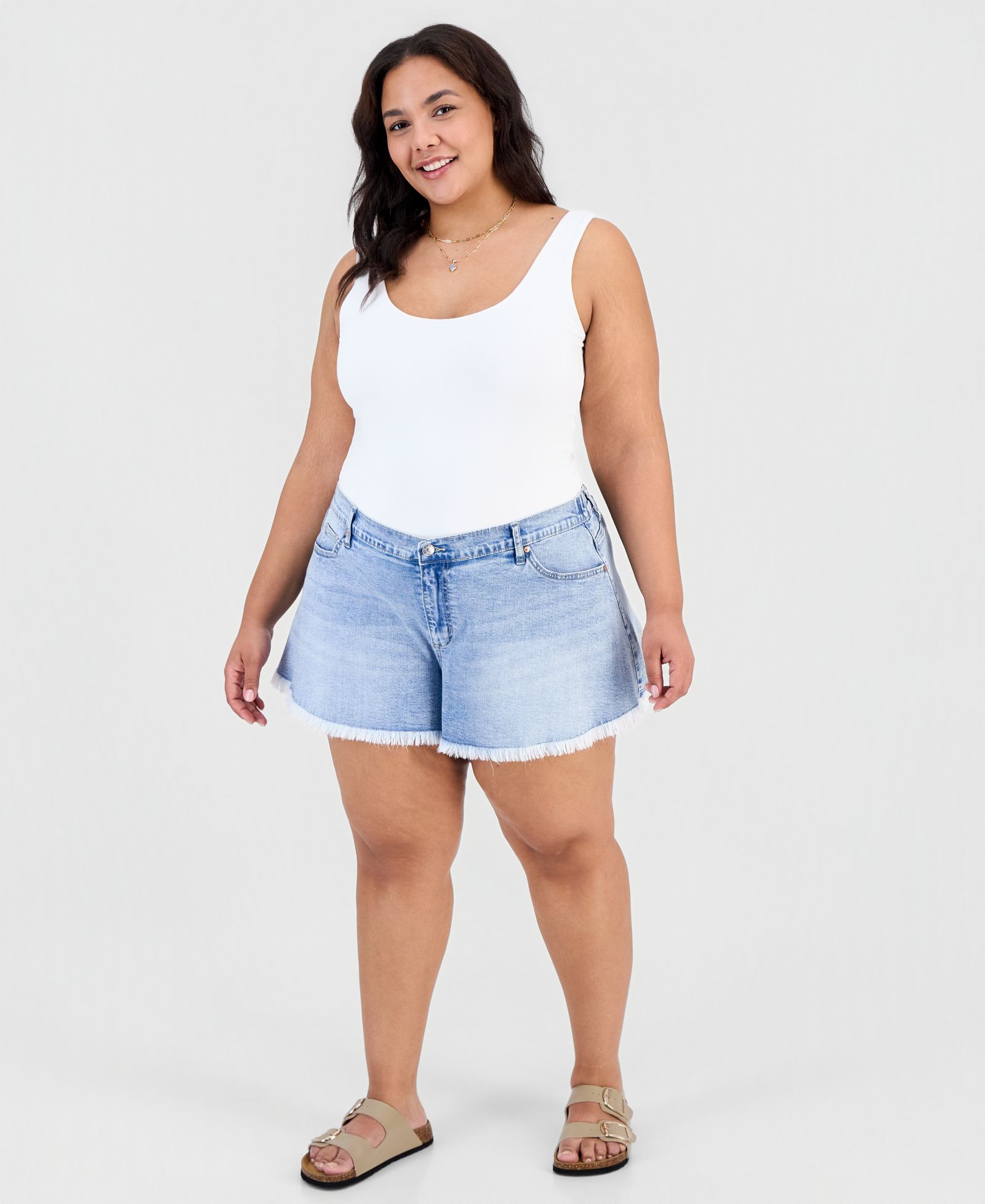 Детские джинсовые шорты Madden Girl Trendy Plus Frayed A-Line Denim