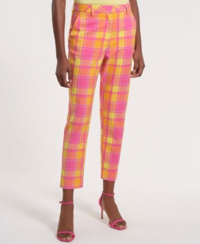 Isaac Mizrahi Женские брюки в клетку Slim Fit