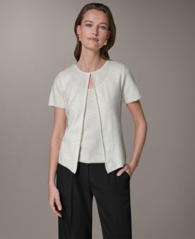 Женская кардиган Donna Karan New York Short-Sleeve Sequin