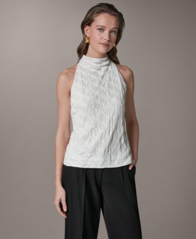 Donna Karan New York Women's Textured Mock Neck Top