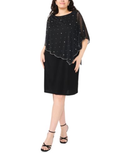 Женское асимметричное платье MSK Plus Size с накидкой