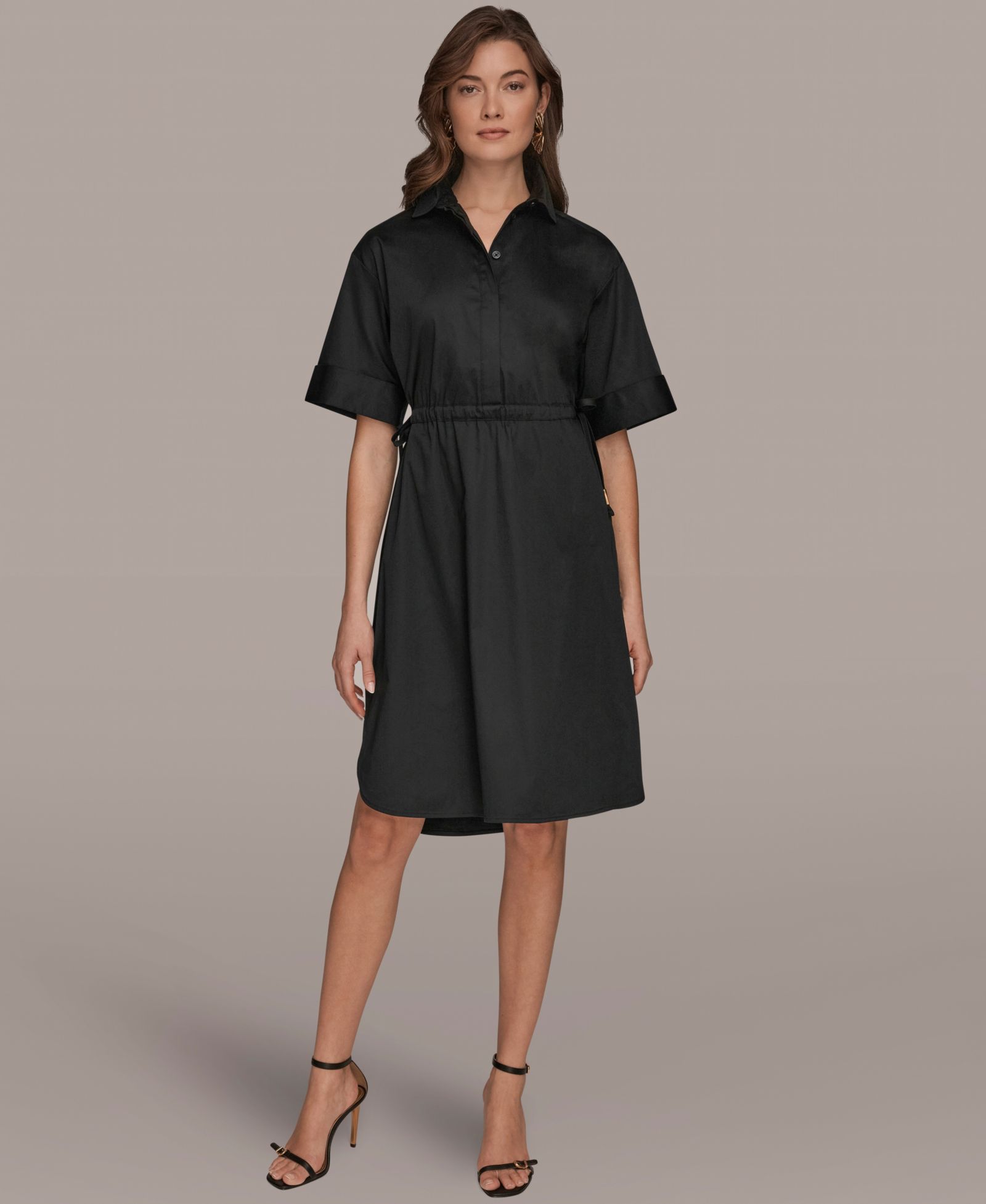 Donna Karan Weekend Женское платье с воротником и кулиской на талии