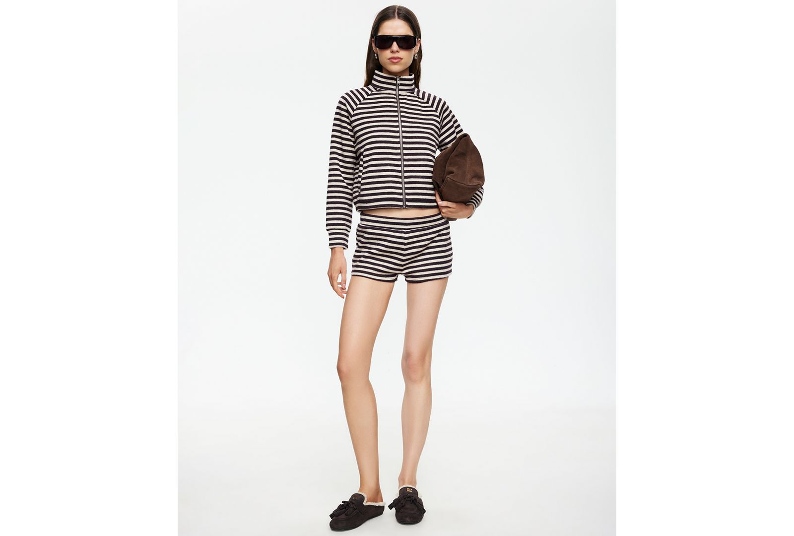 Lioness Women's Striped Funnel Neck Jacket