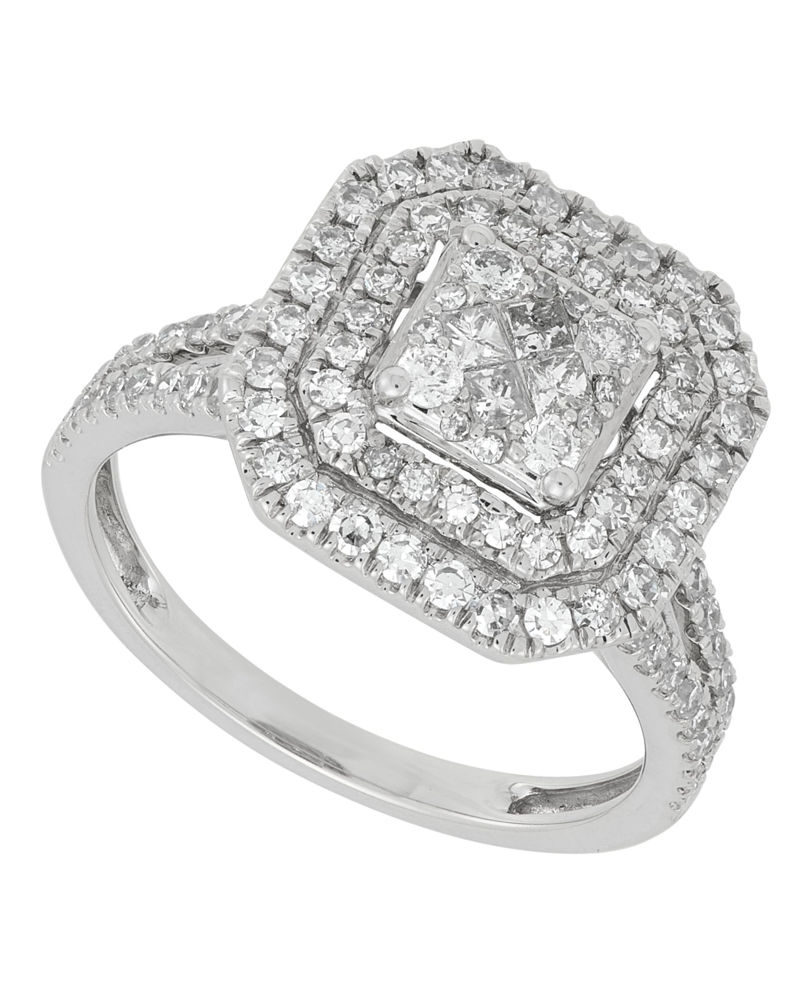 Подарочное кольцо Macy's Diamond Engagement Ring (1 ct. t.w.) в белом золоте 10k