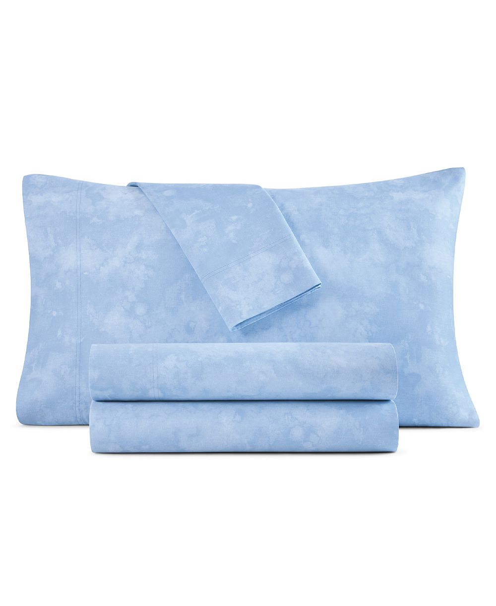 Macy's 1200 Thread Count Cotton Blend Watercolor Printed 4-Piece Sheet Sets