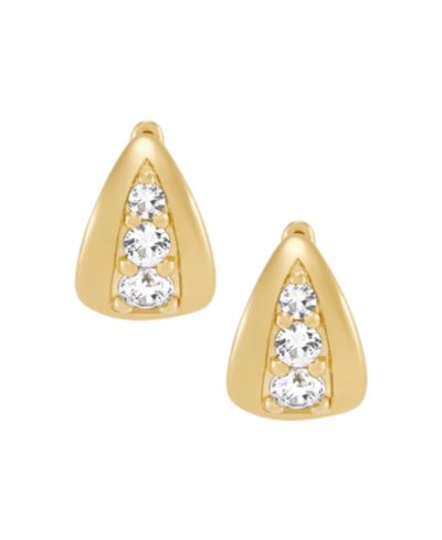 Macy's Lab Grown White Sapphire (1/2 ct. t.w.) Hoop Earrings in 14k Yellow Gold-Plated Sterling Silver