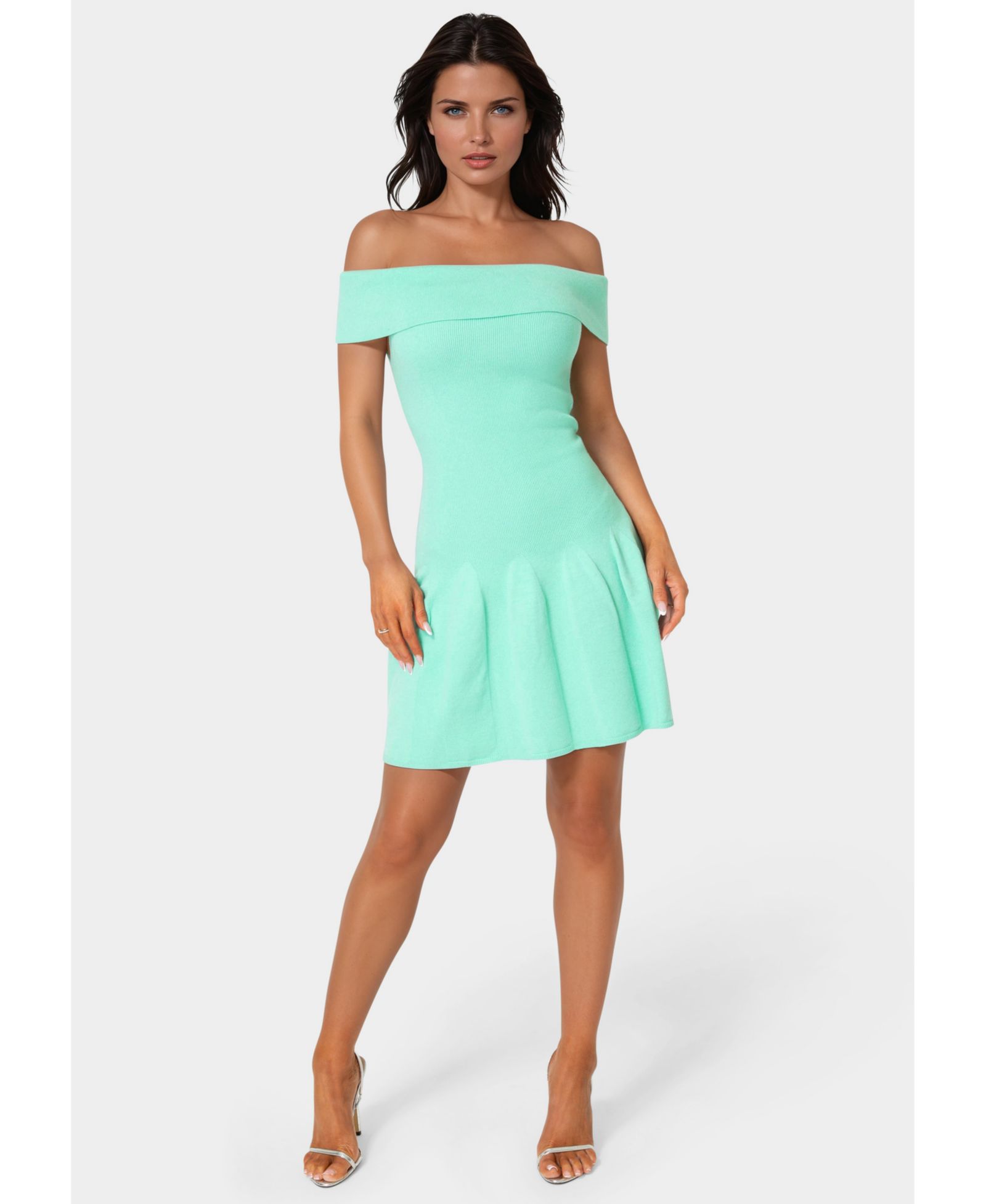 Женское мини-платье Bebe Off the Shoulder Fit and Flare