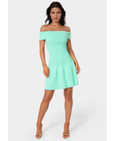 Женское мини-платье Bebe Off the Shoulder Fit and Flare