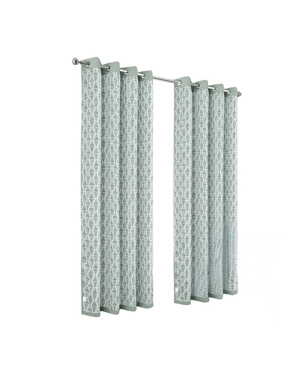 Olivia Gray 100% Polyester 190 GSM Justice Reversible  Grommet Curtain Panel 54" x 90" Sage