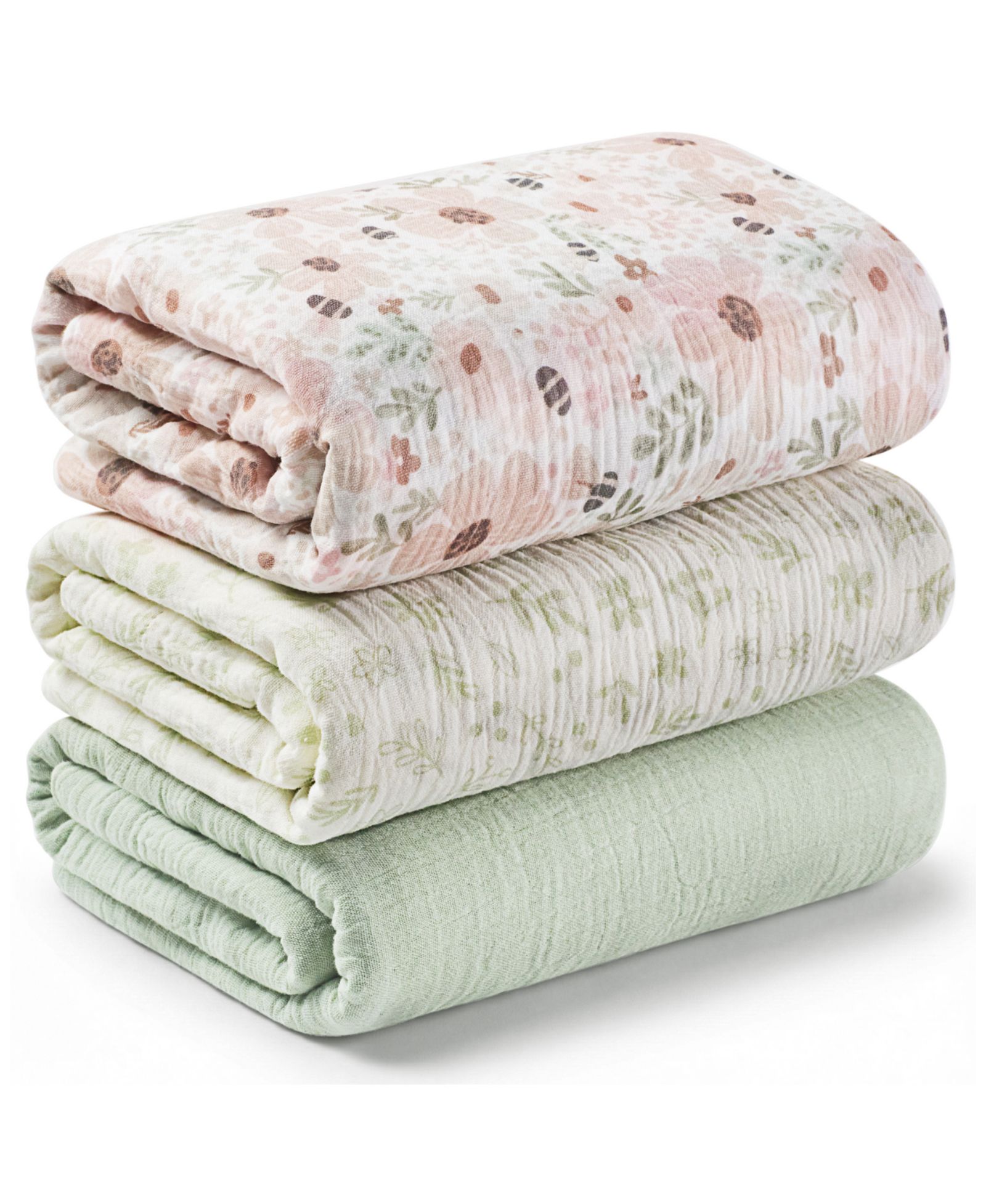 KeaBabies 3-Pack Lyra Muslin Swaddle Blankets for Newborns, Large Cotton Nursery Baby Blankets, Soft and Breathable