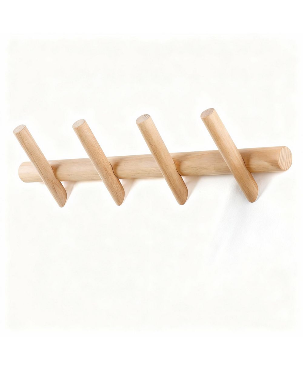 Настенные крючки для одежды, шляп и шарфов YIGII Beech Wood