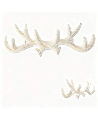 YIGII Antique Cast Iron Deer Wall Hooks for Coats, Hats, Keys
