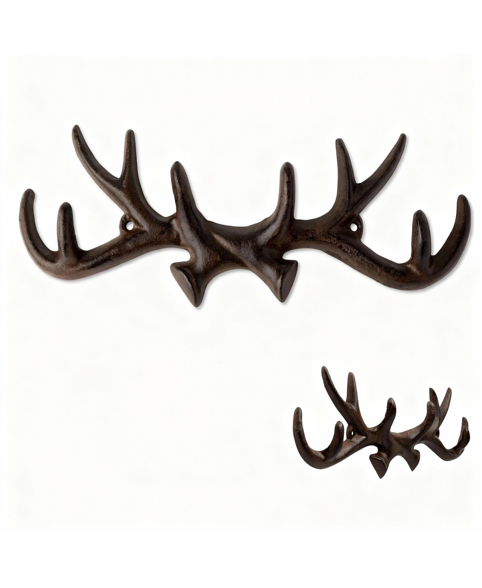YIGII Antique Cast Iron Deer Wall Hooks for Coats, Hats, Keys