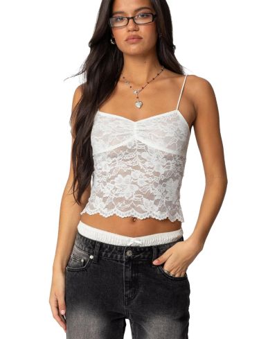 Edikted Women's Rut Sheer Lace Tank Top