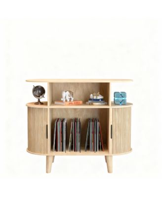 Комод для виниловых пластинок YIGII Mid-Century Modern с зарядной станцией
