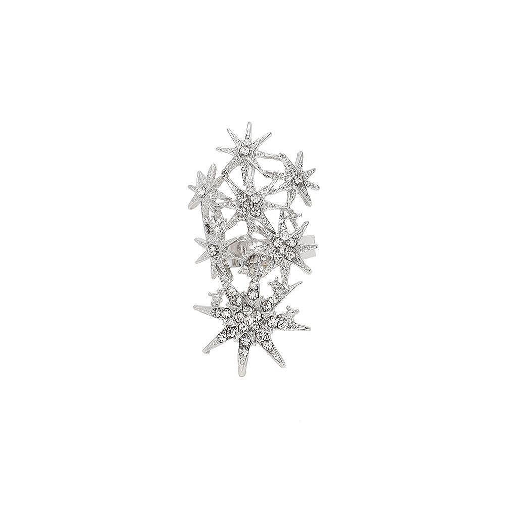SOHI Women's Silver Celestrial Cocktail Ring