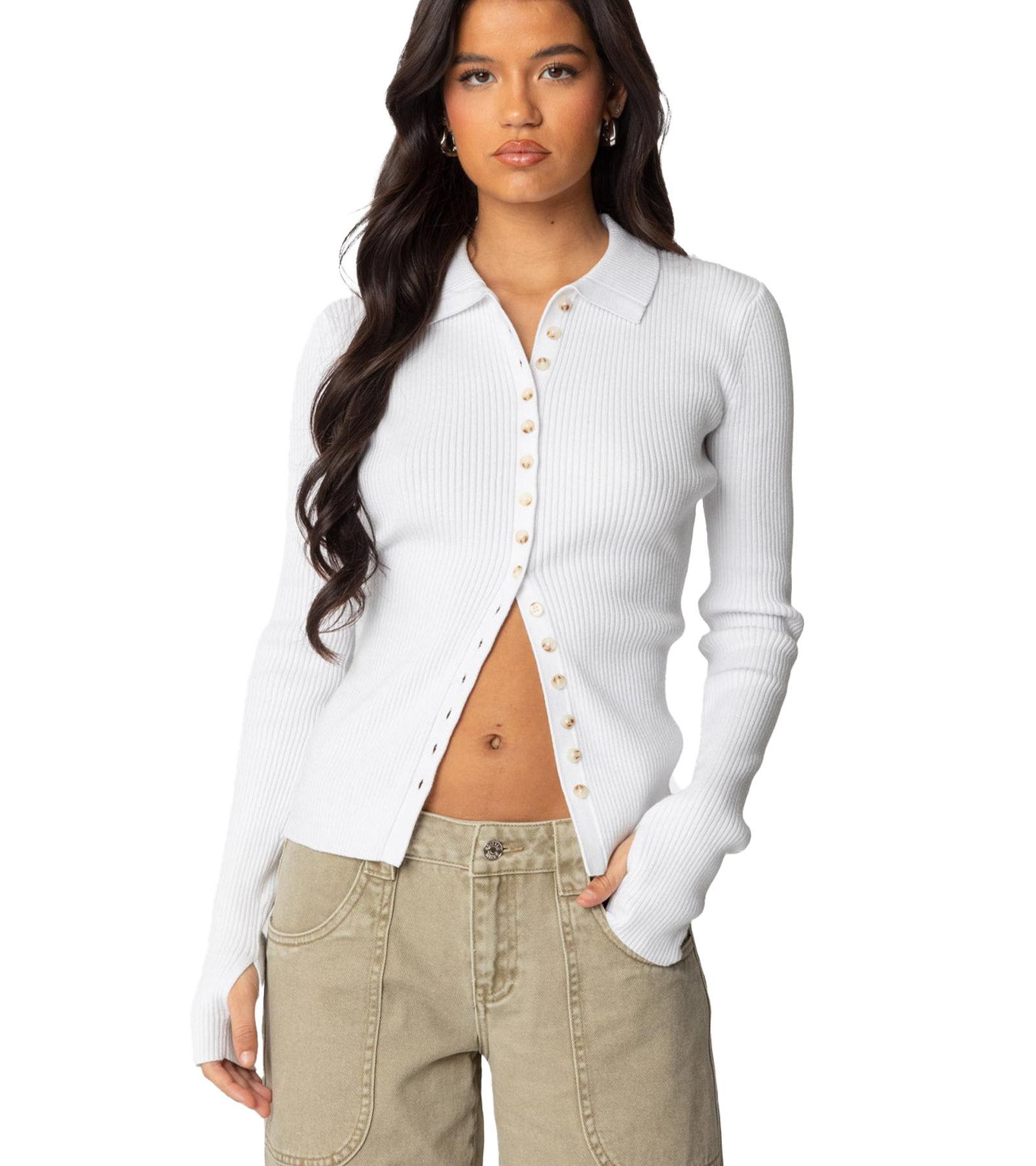 Edikted Women's Mirielle Ribbed Knit Cardigan