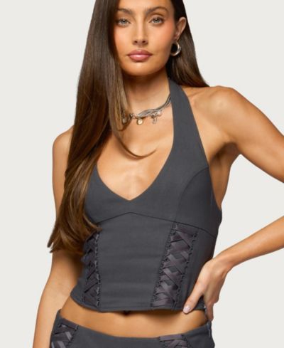 Топ Edikted Women's Lirah Laced Up Halter