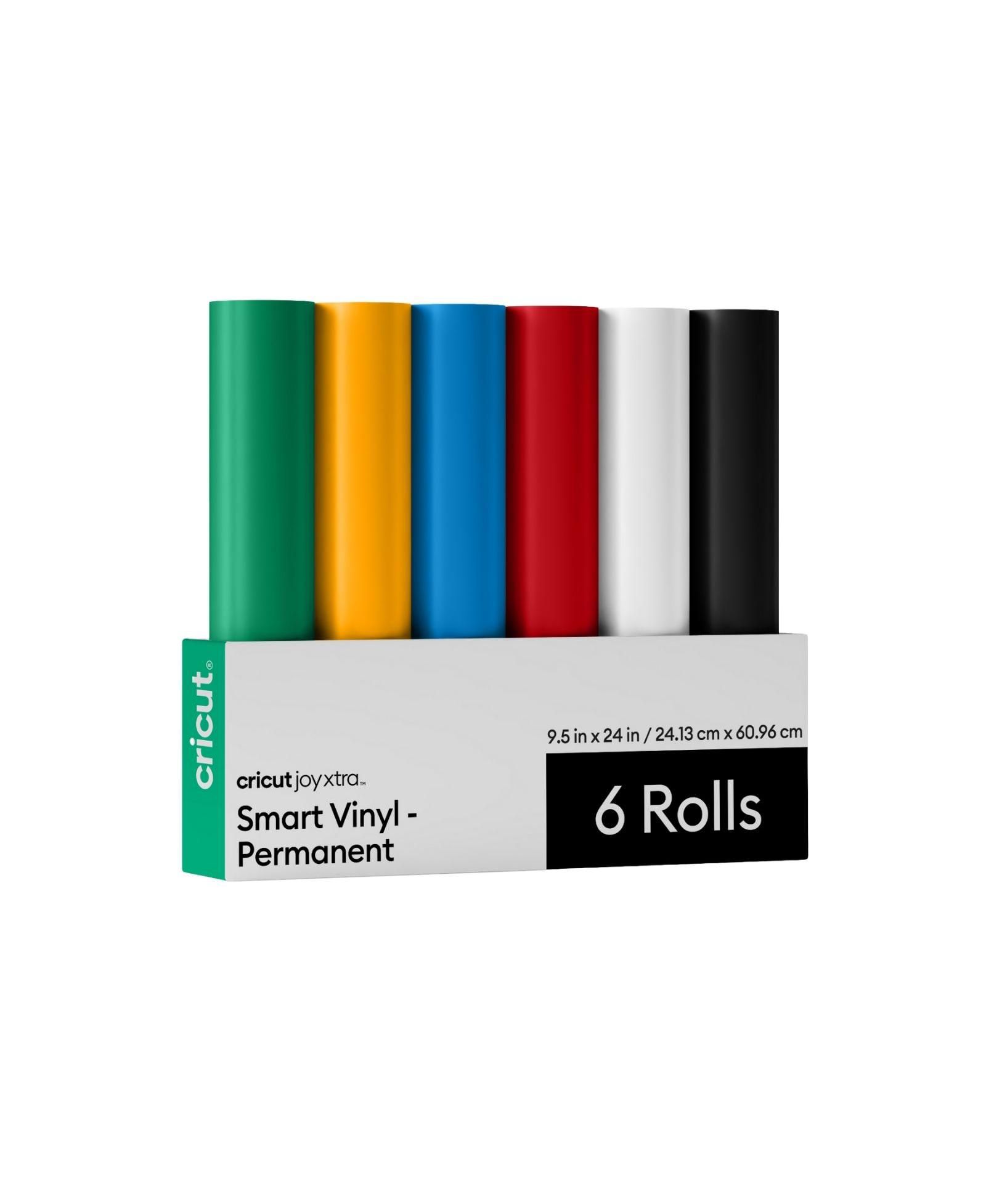 Cricut Joy Xtra Smart Vinyl Matless Permanent Vinyl, Variety Sampler - 9.5 in x 24 in (6 ct)