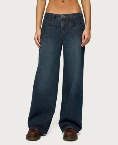Женские джинсы Edikted Heart Pockets Low Rise Baggy