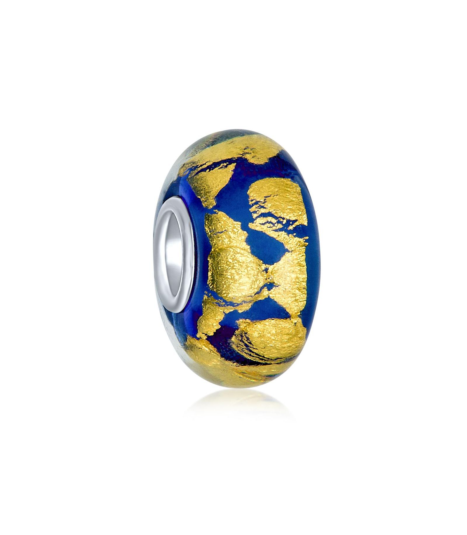 Бисерная подвеска Murano Glass Charm Bead Red Green Purple Blue Gold Foil для европейского браслета